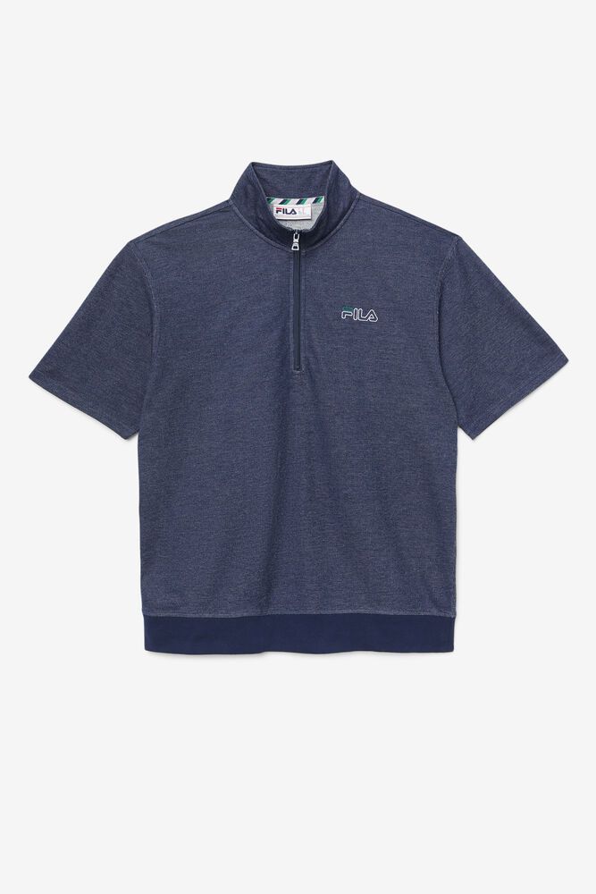 Fila T-Shirt Herre Mørkeblå Begich 1/2 Zip Top KTQ-452169